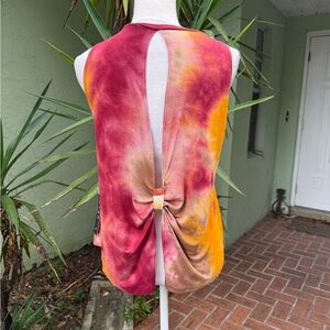 Brown Yellow and Burgundy Workout Tank